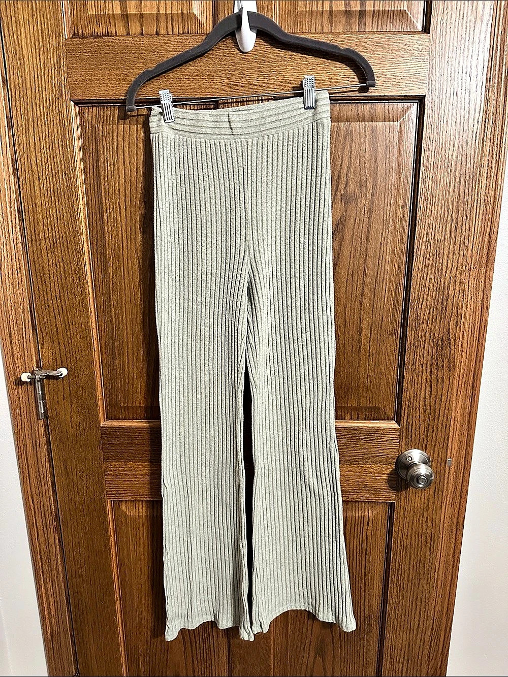 Altar’d State Ribbed Wide Leg Pants in Green Size XS Like New